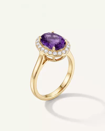 Oval Amethyst Lab Diamond Halo Ring