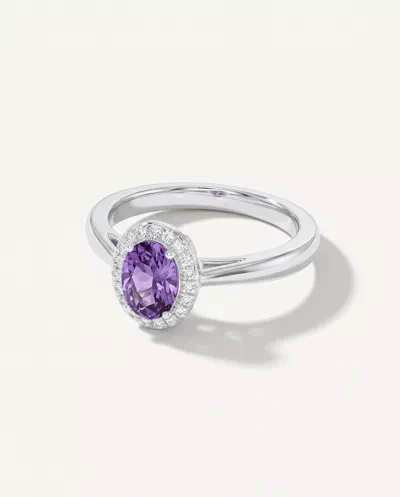Oval Amethyst Lab Diamond Halo Ring