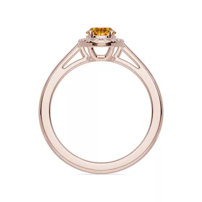 Oval Citrine Lab Diamond Halo Ring