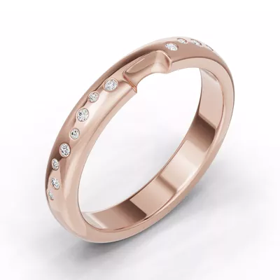 Camden Scattered Diamond Notched Band