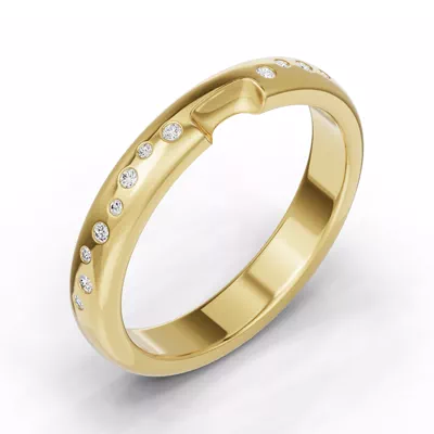 Camden Scattered Diamond Notched Band