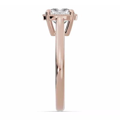 Lenora Milgrain Halo Cathedral Solitaire Engagement Ring