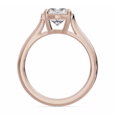 Lenora Milgrain Halo Cathedral Solitaire Engagement Ring
