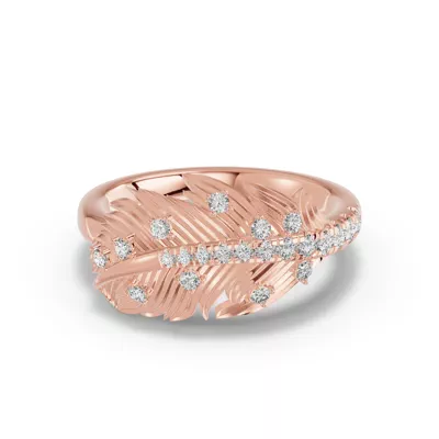 Feather Drift Diamond Ring