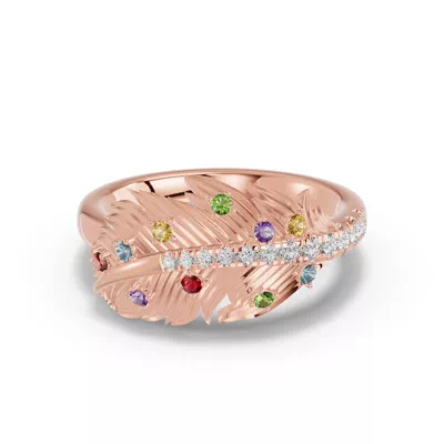 Feather Drift Diamond & Gemstone Ring