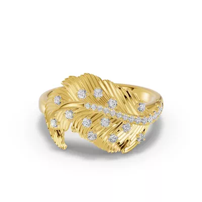 Feather Sway Lab Diamond Ring