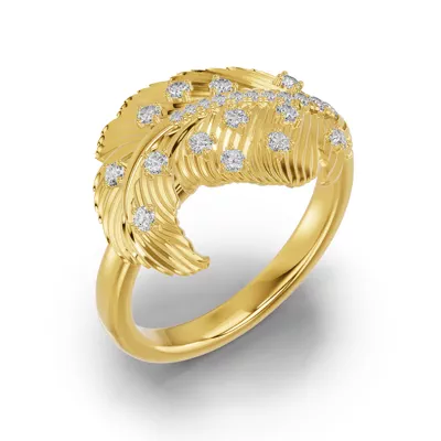 Feather Sway Lab Diamond Ring