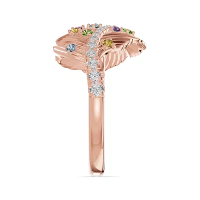 Feather Sway Lab Diamond & Gemstone Ring