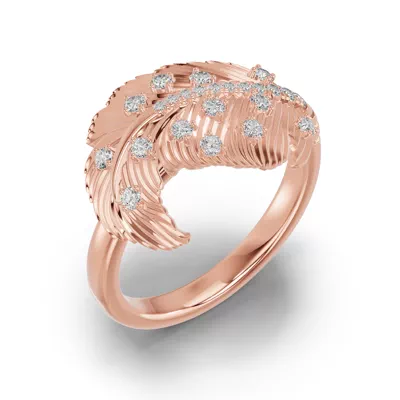 Feather Sway Diamond Ring