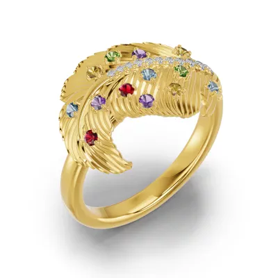 Feather Sway Diamond & Gemstone Ring