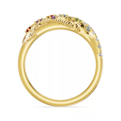 Feather Sway Diamond & Gemstone Ring