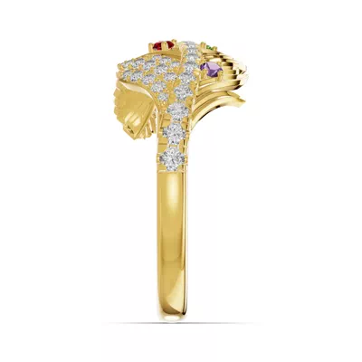 Feather Soar Lab Diamond & Gemstone Ring