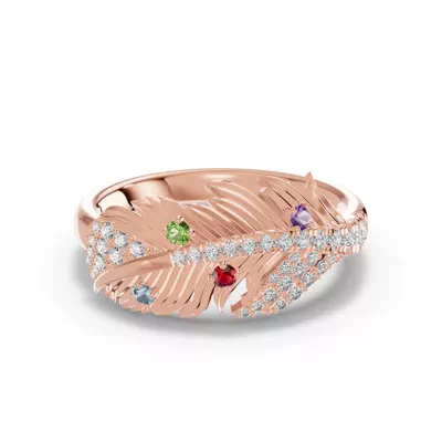 Feather Soar Diamond & Gemstone Ring