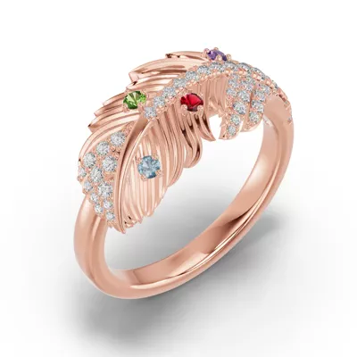 Feather Soar Diamond & Gemstone Ring