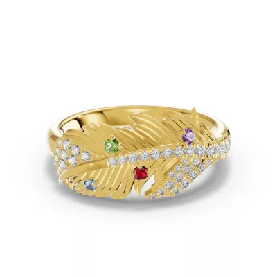 Feather Soar Diamond & Gemstone Ring