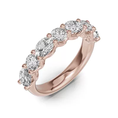 Oval & Round Unity Prong Diamond Band (1.50 ct. tw.)