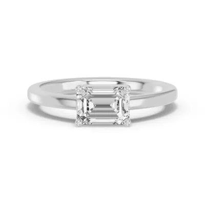 Emerald-Cut Lab Diamond East-West Ring