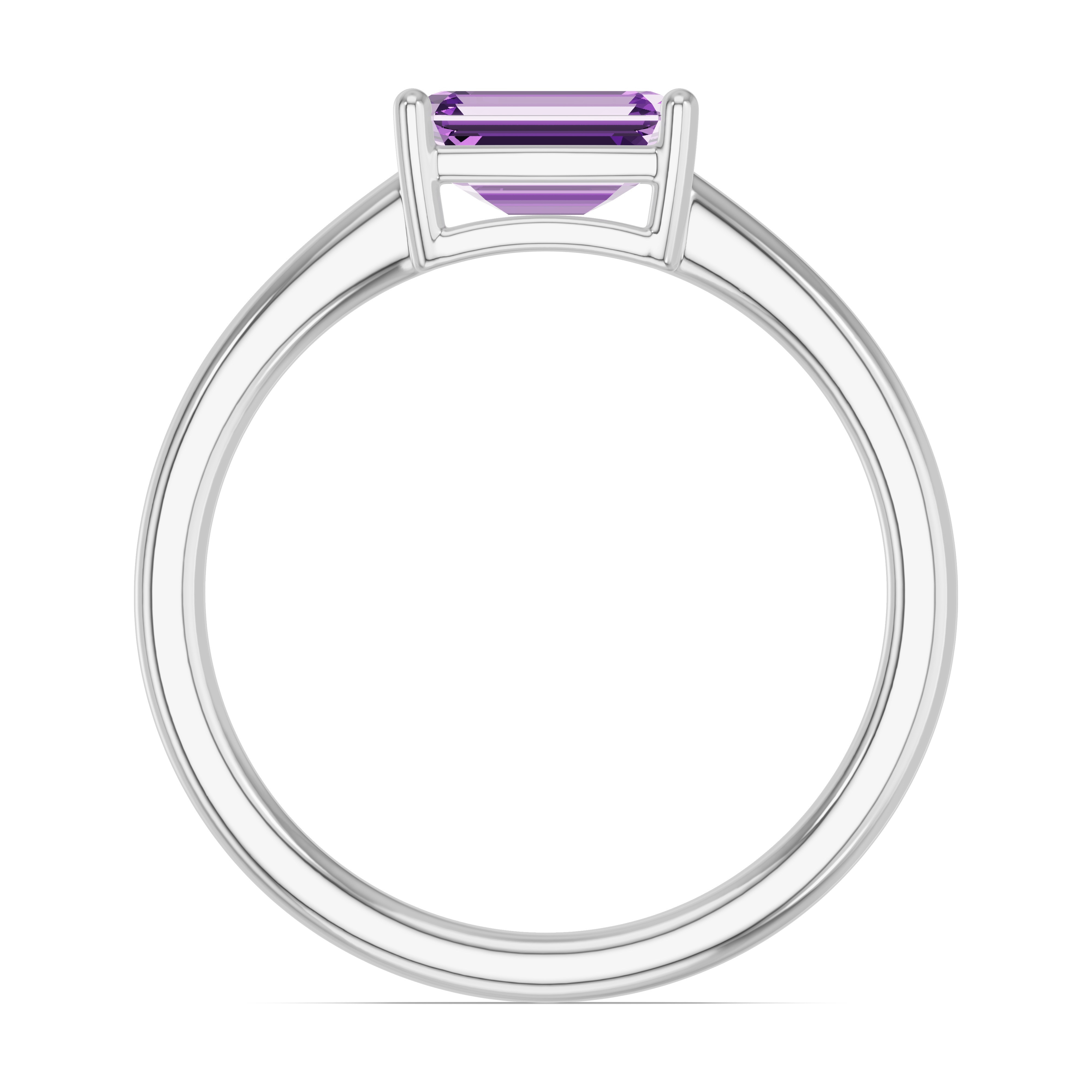 Emerald-Cut Amethyst East-West Ring