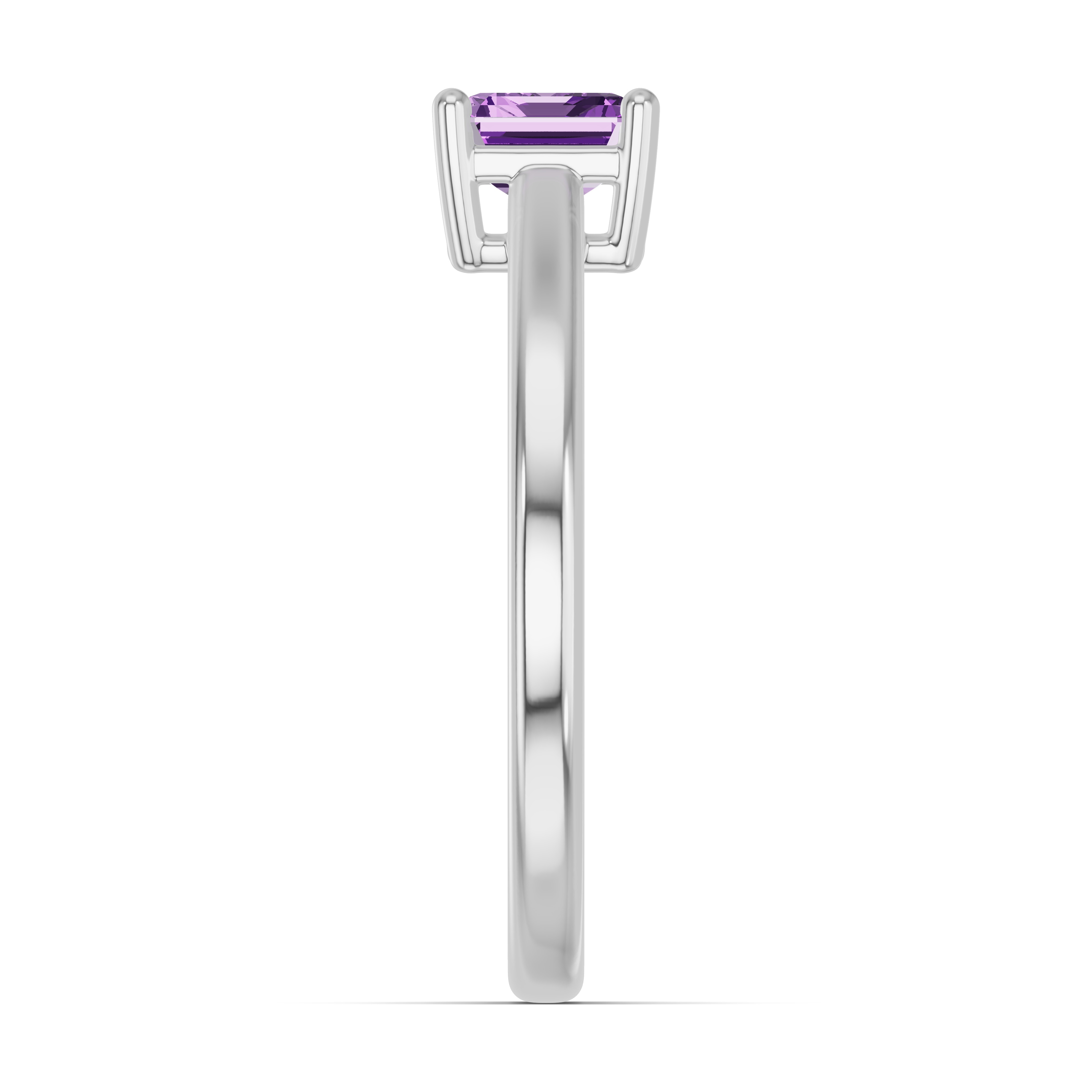 Emerald-Cut Amethyst East-West Ring