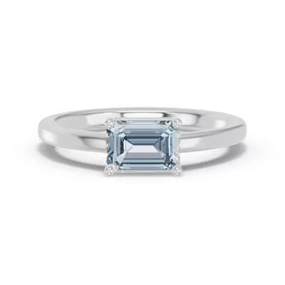 Emerald-Cut Aquamarine East-West Ring