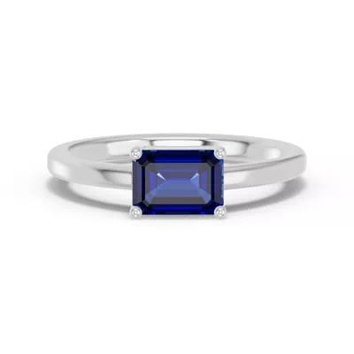 Emerald-Cut Sapphire East-West Ring
