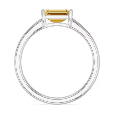 Emerald-Cut Citrine East-West Ring