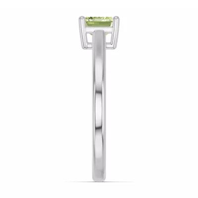 Emerald-Cut Peridot East-West Ring