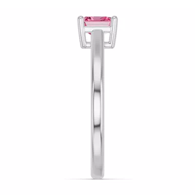 Emerald-Cut Pink Tourmaline East-West Ring