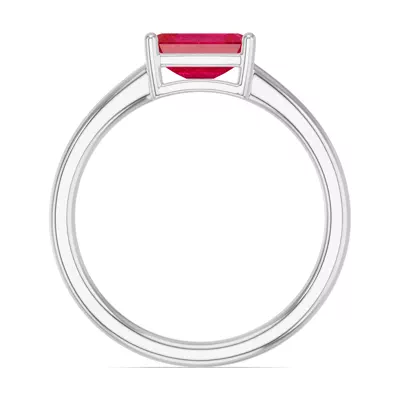 Emerald-Cut Ruby East-West Ring