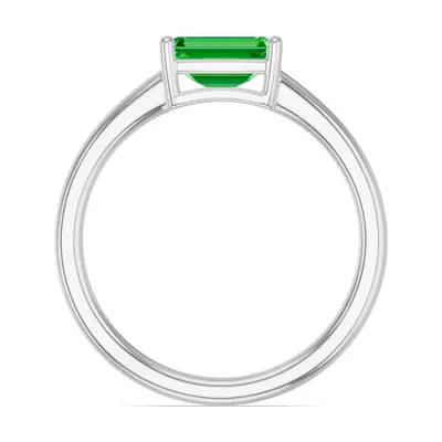 Emerald-Cut Tsavorite East-West Ring