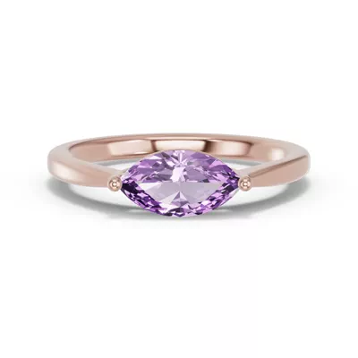 Marquise Amethyst East-West Ring