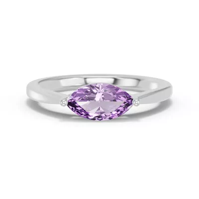 Marquise Amethyst East-West Ring