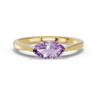 Marquise Amethyst East-West Ring