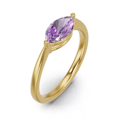 Marquise Amethyst East-West Ring