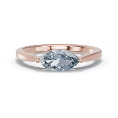 Marquise Aquamarine East-West Ring