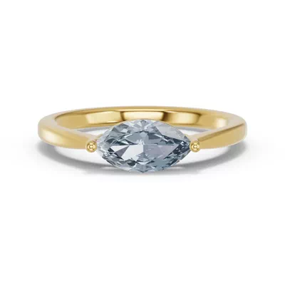 Marquise Aquamarine East-West Ring