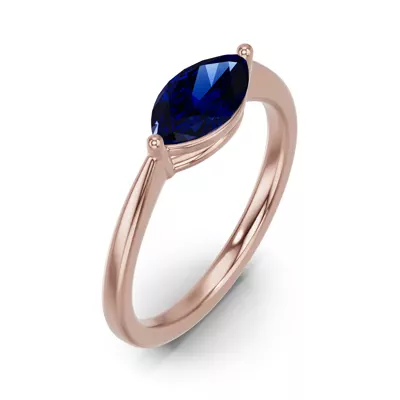 Marquise Sapphire East-West Ring