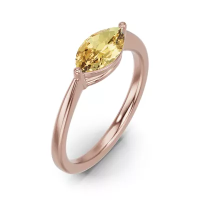 Marquise Citrine East-West Ring