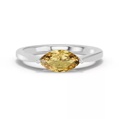 Marquise Citrine East-West Ring