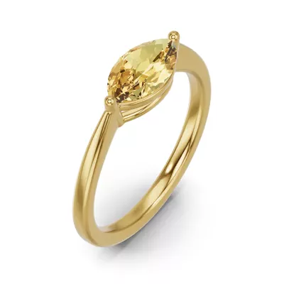 Marquise Citrine East-West Ring