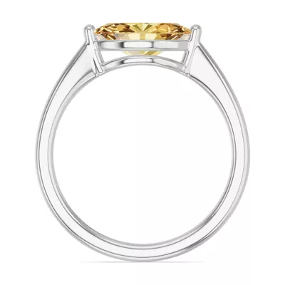 Marquise Citrine East-West Silver Ring