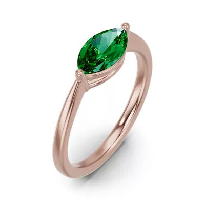 Marquise Emerald East-West Ring