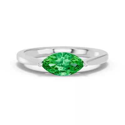 Marquise Emerald East-West Ring