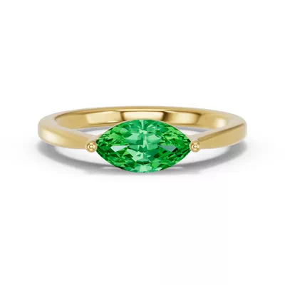 Marquise Emerald East-West Ring