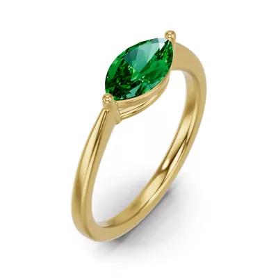 Marquise Emerald East-West Ring