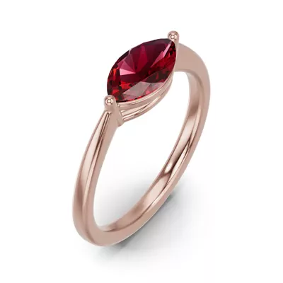 Marquise Garnet East-West Ring