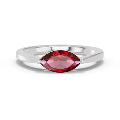 Marquise Garnet East-West Ring
