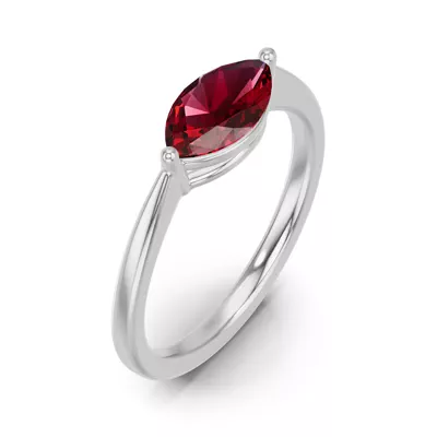 Marquise Garnet East-West Ring