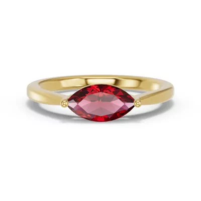 Marquise Garnet East-West Ring