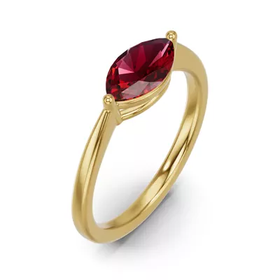 Marquise Garnet East-West Ring